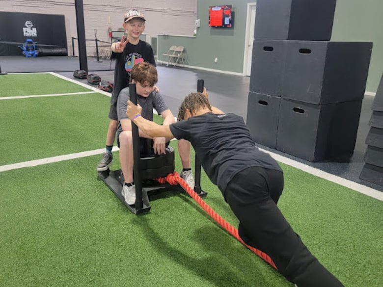 Youth athletics training focused on strength, speed, and coordination for teen athletes.